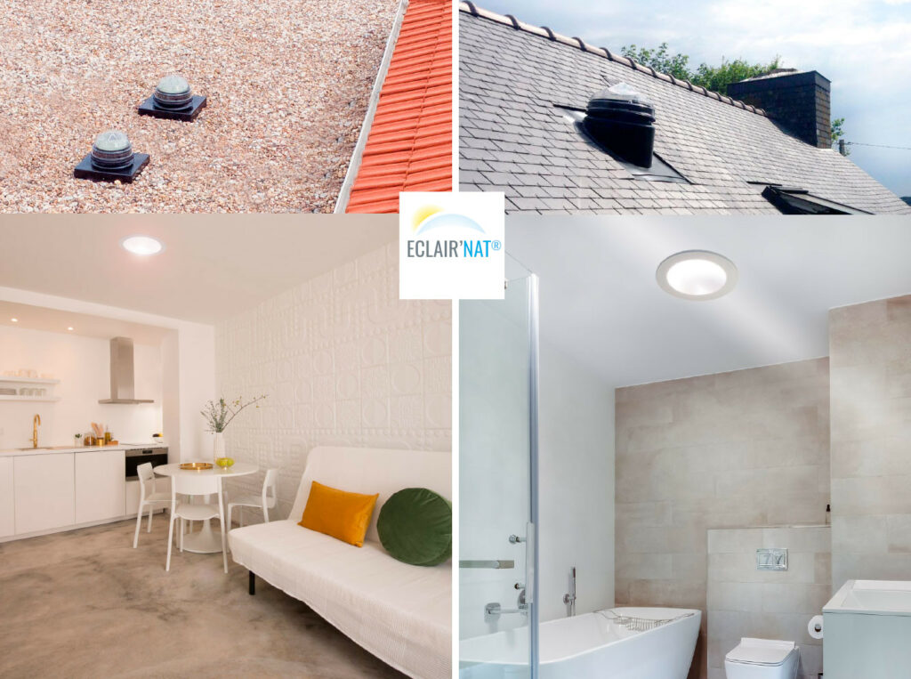 Exemples d'intégration de la lumière naturel dans les bâtis résidentiels avec des puits de lumière Eclairnat®