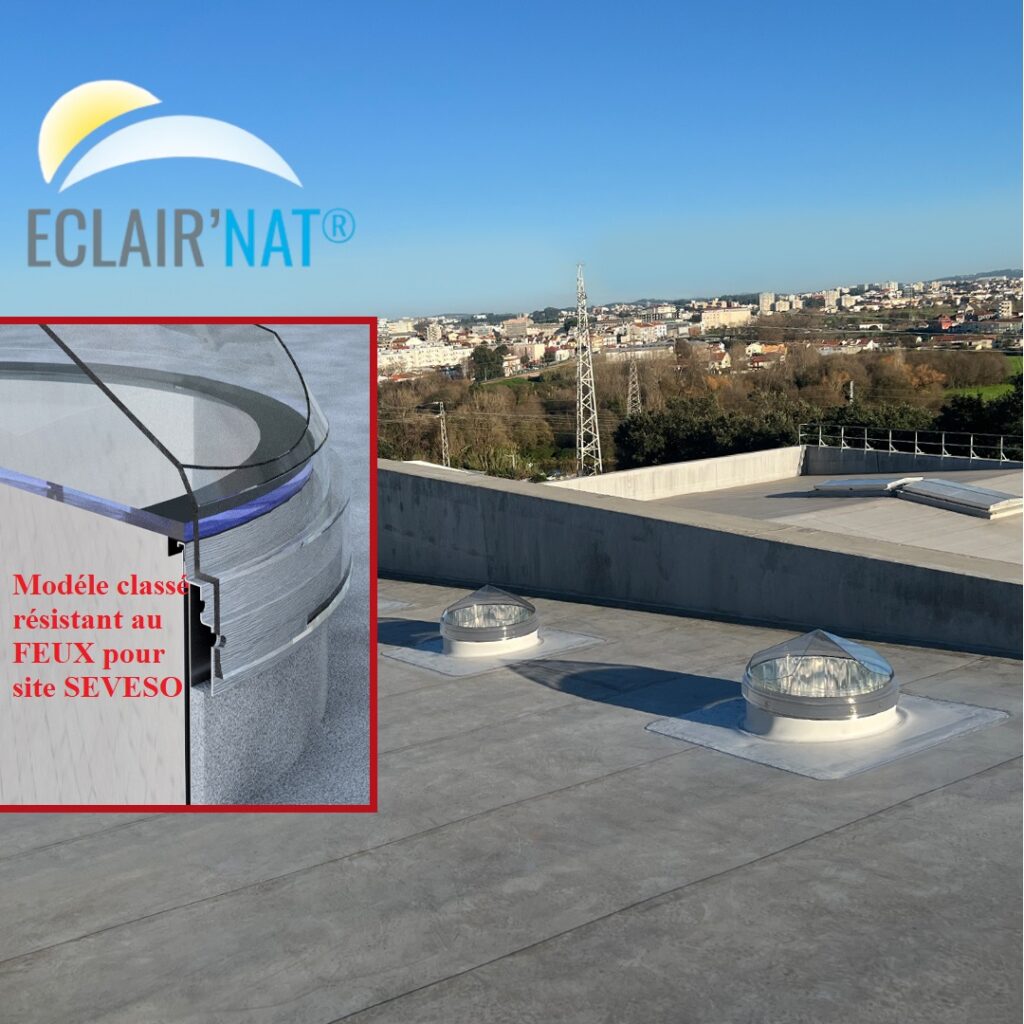 Conduit de lumière ECLAIRNAT® résistant au Feux POUR SITE SEVESO